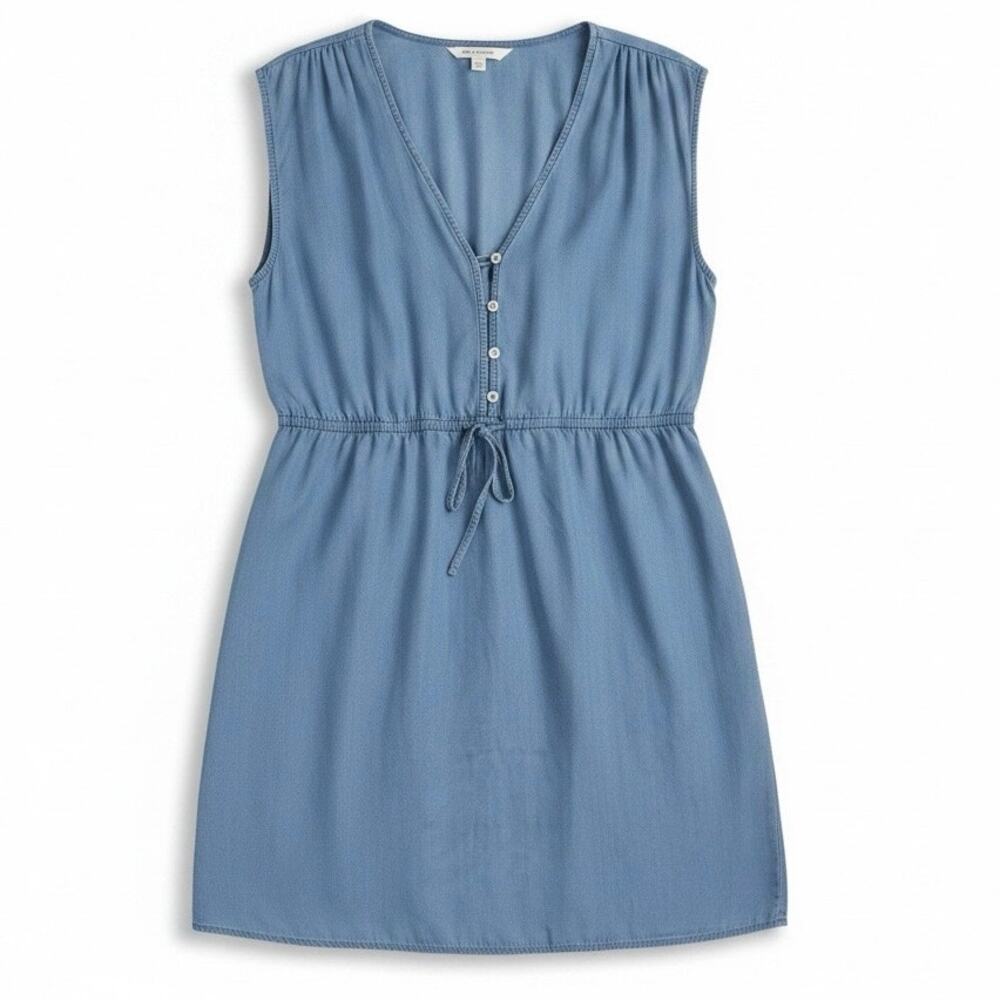 Love Tree Sz L lightweight denim dress sleeveless adjustable tie waist | EUC